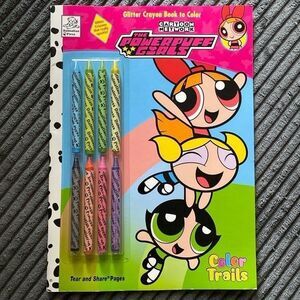 The Powerpuff Girls Coloring Book Y2k New Set With glitter crayons NEW NOS